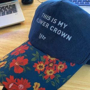 This is my flower crown hat Miller Lite